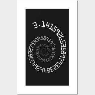 PI Spiral 004 White to Black Posters and Art